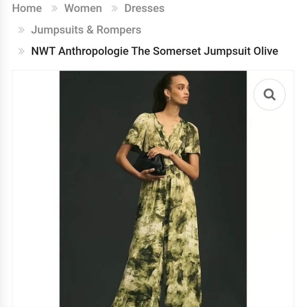 Olive Green Anthropologie Somerset Jumpsuit